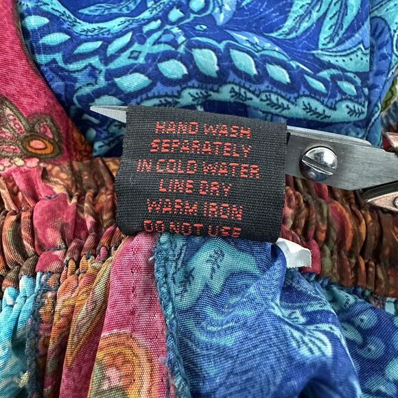 Unique Clothing Skirt Women Small Bohemian Patchwork Silk Crepe Maxi Nepal Boho - Picture 8 of 9